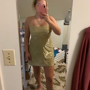 Urban outfitters gold mini dress